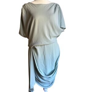 MAX AZRIA | Light Green Draped Cocktail Dress - Open Back Grecian| Size M